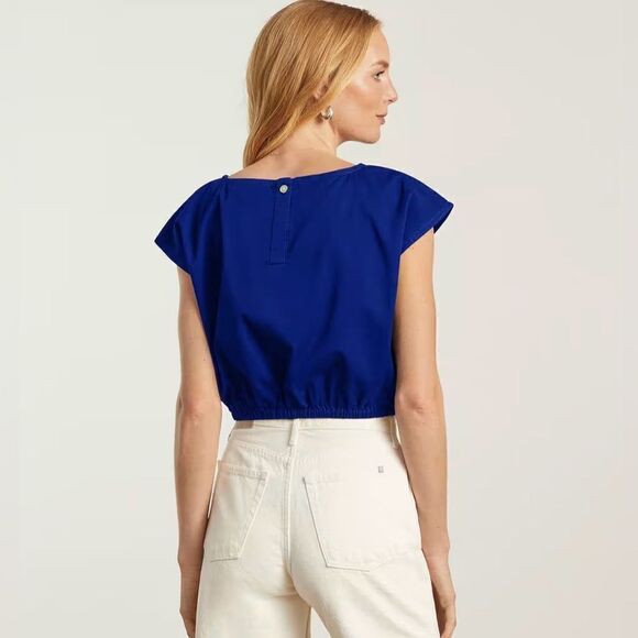 Everlane The Bubble Top Cropped Organic Cotton Top - Picture 2 of 10